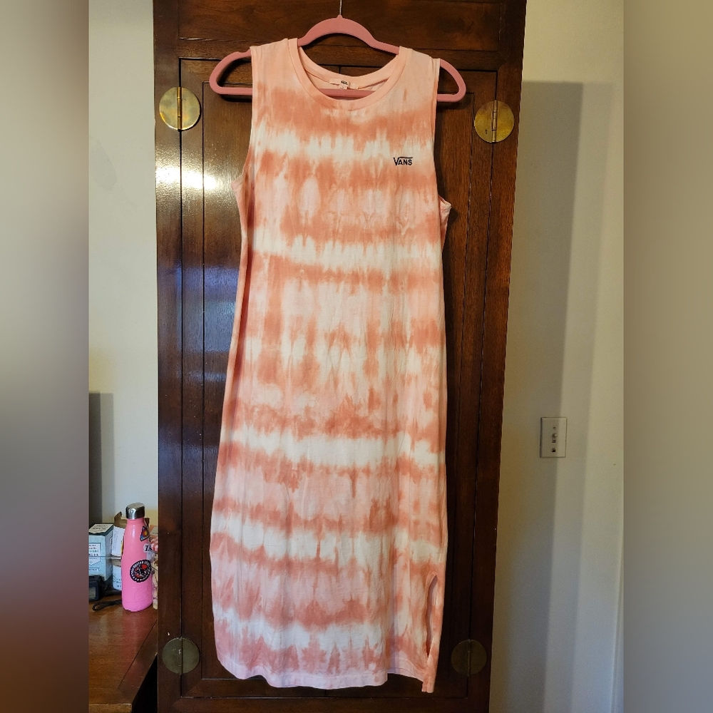 Vans pink tie-dye sleeveless midi dress